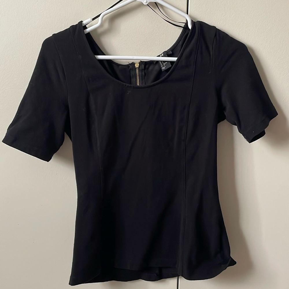 Fitted Zipper Back Dress Shirt